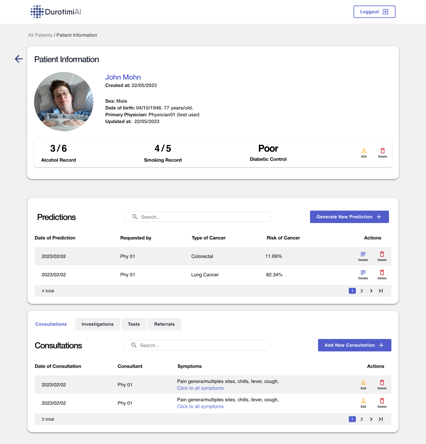  patient page DurotimiAI